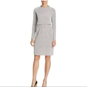 Tory Burch Isabelle silver Metallic Fit-&-flare Cocktail Dress dress, size S
